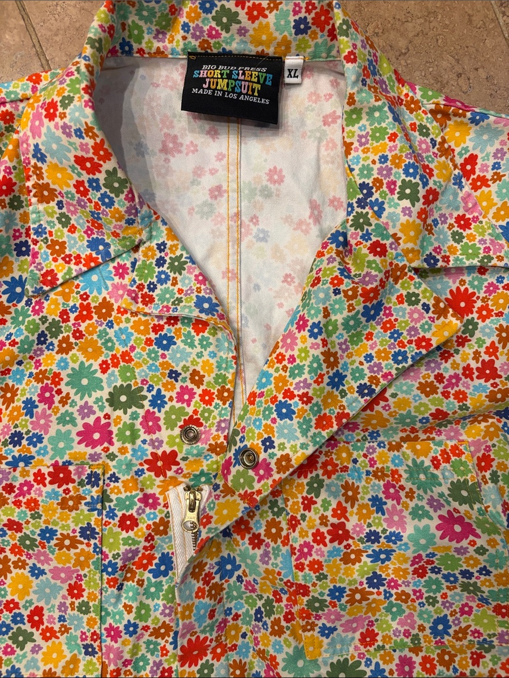 Big Bud Press  Floral jumpesuit  - Yellow, Pink, Orange, Green, Blue xL - Picture 2 of 3